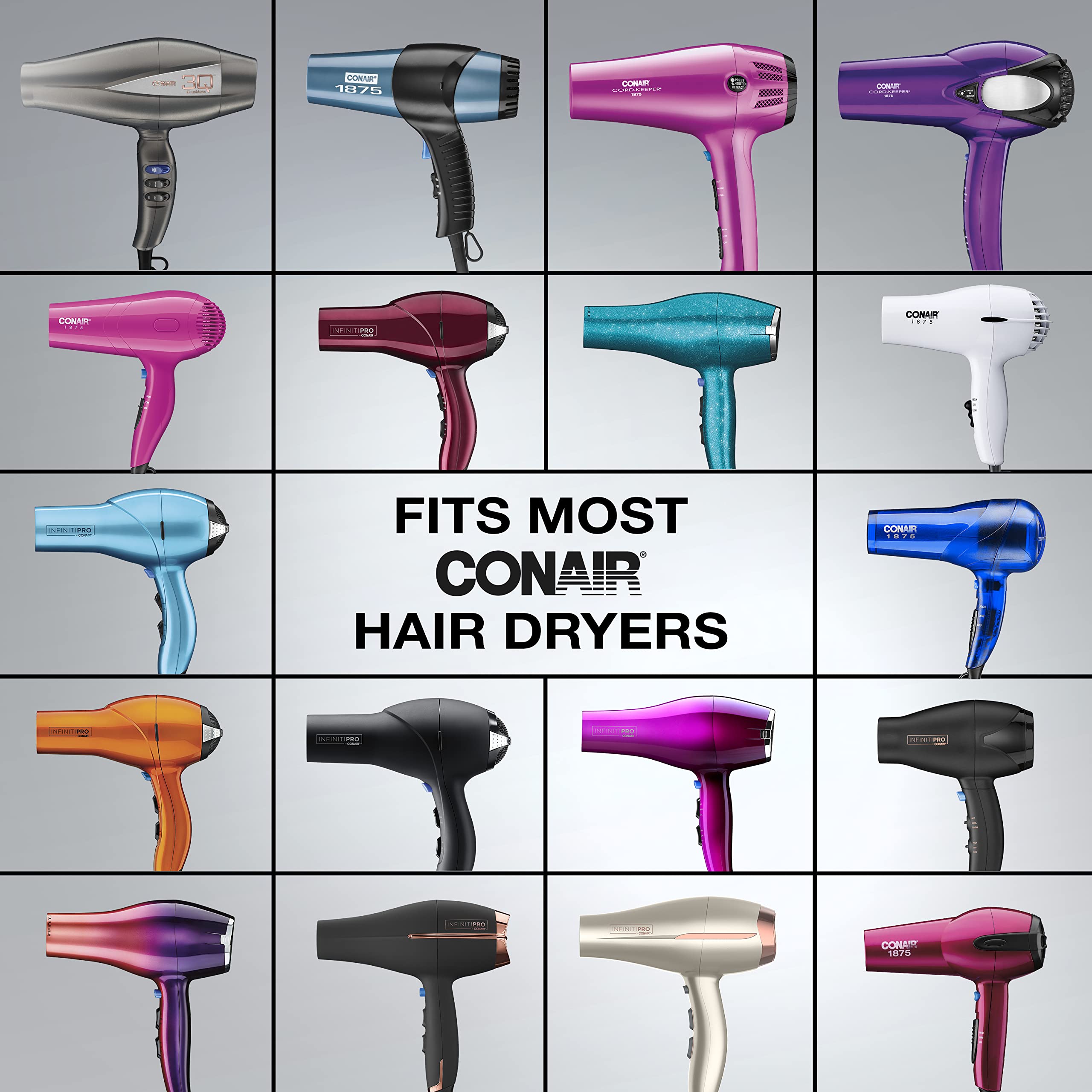 Conair Volumizing Hair Diffuser, Adjustable Hair Dryer Attachment for Frizz-Free Curls to Fit Hair Dryer Nozzles from 1.8” to 2.3” Conair Volumizing Hair Diffuser, Adjustable Hair Dryer Attachment for Frizz-Free Curls to Fit Hair Dryer Nozzles from 1.8” to 2.3”
